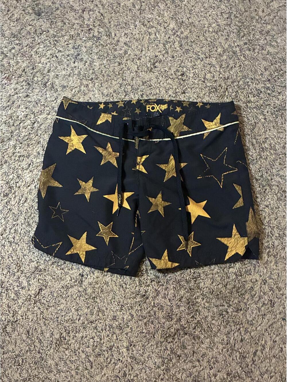 Fox Black and Gold Star Print Shorts Size 3